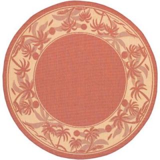 Recife Island Retreat Terracotta Natural 7 ft. 6 in. x 7 ft. 6 in. Round Area Rug 12221122076076N