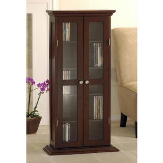 Wood and Glass DVD / CD Cabinet, Walnut