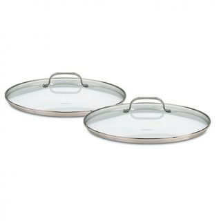 Cuisinart Set of 2 Stainless Glass Lids for 9" and 11" Skillets    7210387