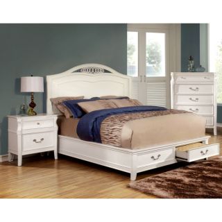 Furniture of America Tiffa Elegant White Platform Bed  