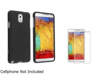 Insten Black Rubber Snap on Case with Anti Glare Screen Protector Compatible with Samsung Galaxy Note 3 N9000 1457873