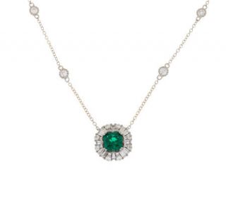 TOVA Diamonique Simulated Emerald Necklace, Sterling   J281117 —