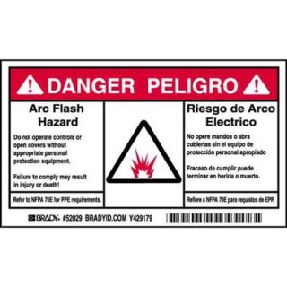 BRADY 52029 Arc Flash Protection Label, PK100