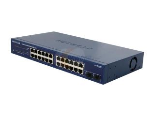 NETGEAR 24 Port w/ 2 SFP port Gigabit Business Class Rackmount Switch   Lifetime Warranty (JGS524F)