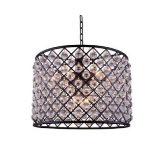 Elegant Lighting Madison 8 Light Mocha Brown Chandelier with Clear Crystal 1204D27MB/RC