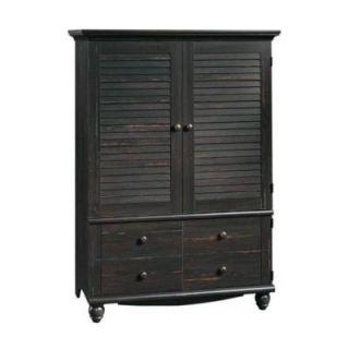 SAUDER Harbor View Collection 39 in. Antiqued Paint Entertainment Armoire DISCONTINUED 138087