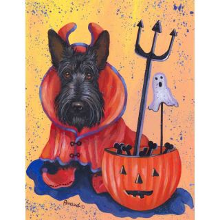 Precious Pet Paintings Scottish Terrier Halloween Flag