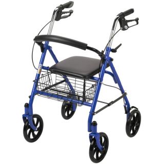 Drive Medical Four Wheel Rollator Walker with Fold Up Removable Back