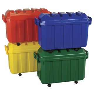 ECR4KIDS Stackable Storage Trunks with Casters 4 Pack   Toy Storage