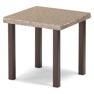Telescope Casual 24 in. Synthestone Top Square End Table   Patio Accent Tables