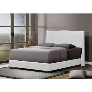 Duncombe Modern Queen Bed with Upholstered Headboard, White