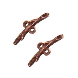 Nunn Design Antiqued Copper Plated Pewter Twig Connector Links 25mm (2)