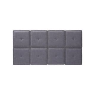 Foremost Tessa Full/Queen Size Tile Headboard with Antique Nailhead Trim in Gray Fabric THT 61013 FB NTG FQ