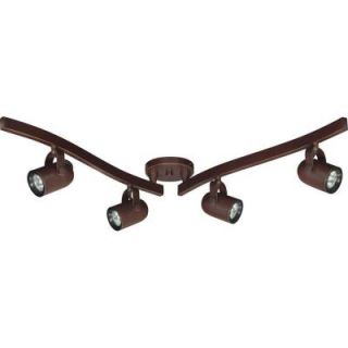 Glomar 4 Light MR16 Halogen Russet Bronze Swivel Track Lighting Kit HD TK383