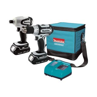 Makita Cordless 18 Volt Compact Lithium-Ion Combo Kit — 2-Pc., Driver-Drill, Impact Driver, Model# LCT200W