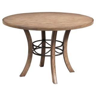 Charleston Round Wood Table with Metal Ring   Tan