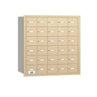Salsbury Industries 3600 Series Sandstone Private Rear Loading 4B Plus Horizontal Mailbox with 30A Doors 3630SRP