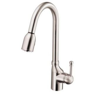 Danze Melrose Single Handle Pull Down Sprayer Kitchen Faucet in Stainless Steel D457015SS