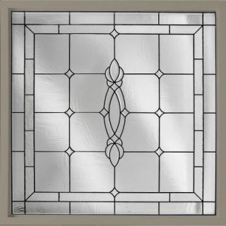 Hy Lite 25 in. x 25 in. Decorative Glass Fixed Vinyl Window   Driftwood DF2626CRFTDWV1500STNIK