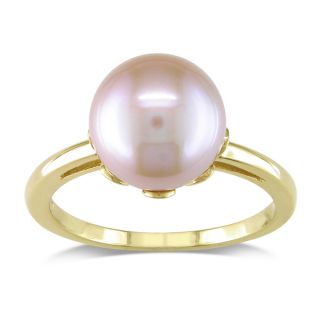 Miadora 14k Yellow Gold Pink Cultured Freshwater Pearl Ring (8.5 9 mm