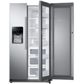 Samsung Food ShowCase 24.7 cu ft Side by Side Refrigerator Single Ice Maker and Door Within Door (Stainless Steel) ENERGY STAR
