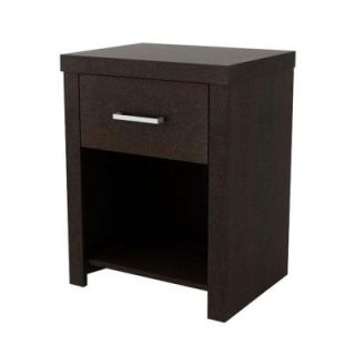 Ameriwood Hollow Core Contemporary 1 Drawer Nightstand in Black Forest 5552012PCOM