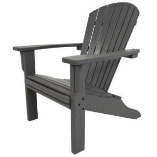 POLYWOOD Seashell Slate Grey Patio Adirondack Chair SH22GY