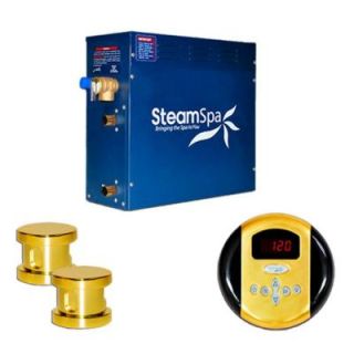 SteamSpa Indulgence 12kW Steam Bath Generator Package in Polished Brass IN1200GD