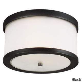 Irving Park 1 light Outdoor Ceiling Flush Mount with Satin Etched