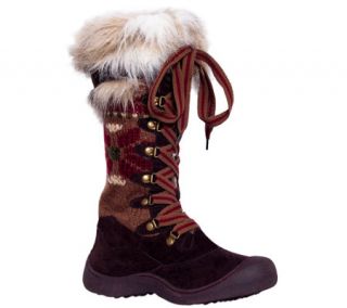 MUK LUKS Gwen Suede Tall Lace Up Snow Boots —