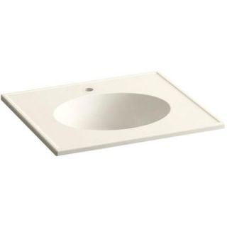 KOHLER Ceramic/Impressions 25 in. Single Faucet Hole Vitreous China Vanity Top with Basin in Biscuit Impressions K 2791 1 G83