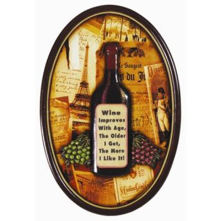 Wine Improves with Age Pub Framed Graphic Art