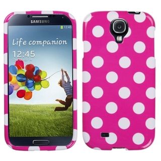 BasAcc White Polka Dots/ Hot Pink Case for Samsung Galaxy S4 i9500