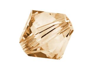 Swarovski Crystal, #5328 Bicone Beads 6mm, 20 Pieces, Crystal Golden Shadow