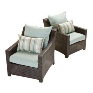 RST Brands Deco Patio Club Chair with Bliss Blue Cushions (2 Pack) OP PECLB2 BLS K