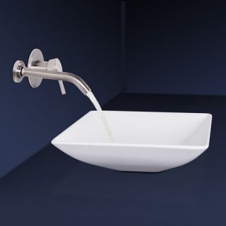 Matira Composite Vessel Sink with Olus Single Lever Wall Mount Faucet