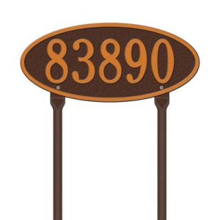 Whitehall Products Madison Oval Standard Lawn 1 Line Address Plaque   Antique Copper 4013AC