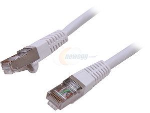 Coboc CY CAT7 01  White 1 ft. Cat 7 White Color Shielded 600Mhz PIMF Network Cable