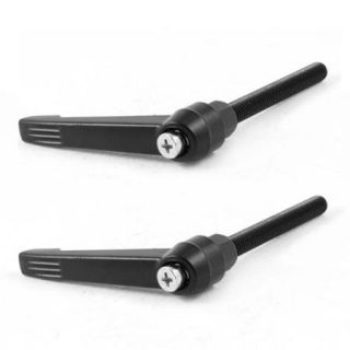 2Pcs Black Metal 8mm M8 60mm Thread Machinery Adjustable Handles