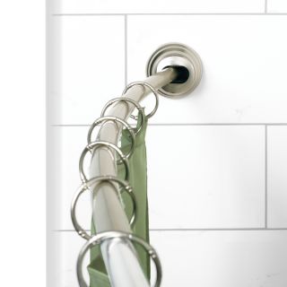 Zenna Home Adjustable Curved Tension Shower Rod   Brushed Nickel