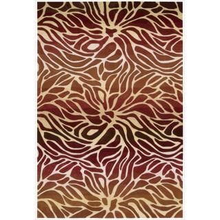 Hand tufted Contour Abstract Lilies Flame Rug (8 x 106)