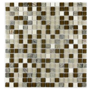 Crystal Stone 0.63 x 0.63 Glass Mosaic Tile in Forest Walk