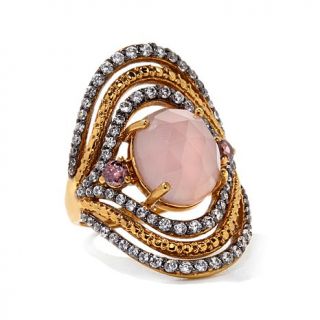 Facets by Robindira Unsworth Pink Chalcedony and CZ 2 Tone Ring   7606353