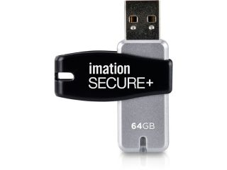 Imation Secure 64 GB USB 2.0 Flash Drive   Black, Silver