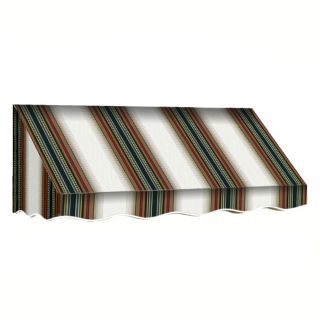 Awntech 196.5 in Wide x 24 in Projection Burgundy/Forest/Tan Stripe Slope Window/Door Awning