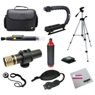 Opteka Videographers Deluxe Kit with VM 2000 Microphone, Case, Tripod, X Grip and More for Canon, Nikon, Sony and Pentax Digital SLR Cameras