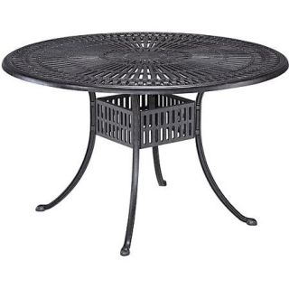 Home Styles Largo 48" Round Outdoor Dining Table, Charcoal Finsih