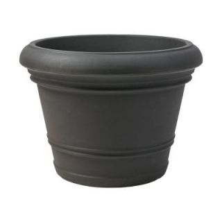 Planters Online 24 in. Dia Weathered Iron Resin Siena Planter C824BKWI