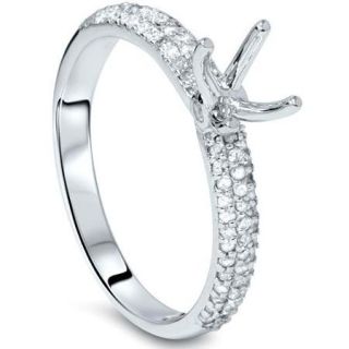 3/8ct Pave Diamond Engagement Ring Setting White Gold