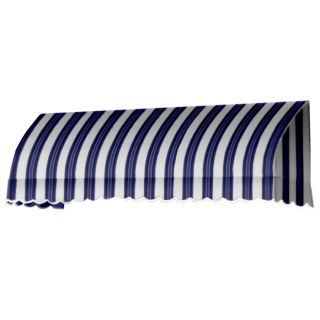 Awntech 64.5 in Wide x 36 in Projection Navy/Gray/White Stripe Waterfall Window/Door Awning